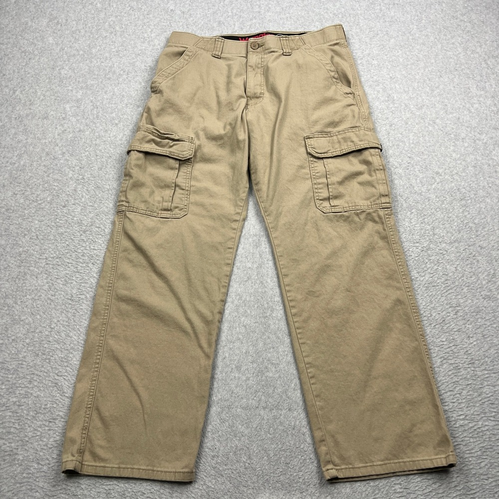 Wrangler ATG Cargo Pants Mens 32x30* Khaki Tan All Terrain Gear Stretch Utility